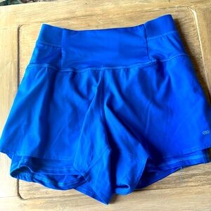 Royal blue shorts with attached bike shorts